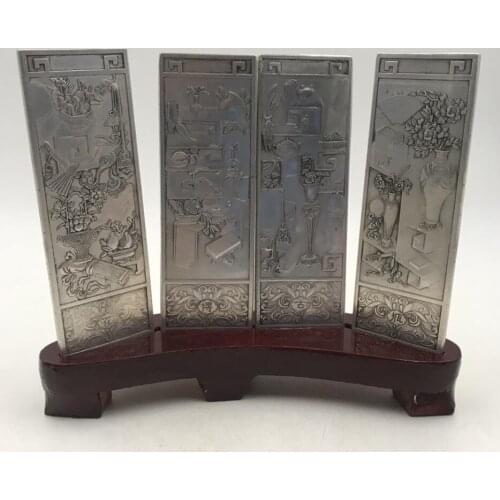 China White copper screen small crafts statue A set