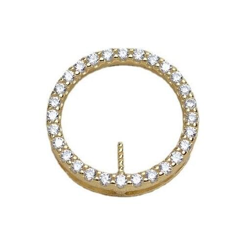 Circle Pendant Component Women DIY Jewelry Making For 7-9mm Pearl Beads (No including pearls)