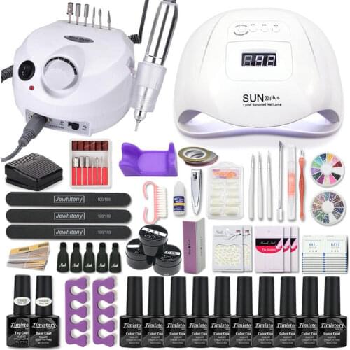 Manicure Set for Nail set 120/80/54W UV LED LAMP Gel nail polish Set Kit Electric Nail Drill Manicure Sets Nail Art Tools