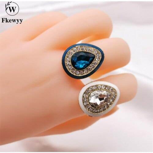 Fkewyy Fashion Gothic Rings Luxury Gem Jewelry Sets Wedding Gift Accessories For Women Heart Ring Party Bohemian Jewellery Girls