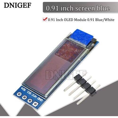 0.91 Inch OLED Module 0.91" Blue/White OLED 128X32 OLED LCD LED Display Module 0.91" IIC Communicate for Ardunio