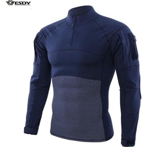 ESDY New Military Style Uniform Combat Shirt Men Assault Tactical Camouflage US Army T Shirt Airsoft Paintball Long Sleeve Tees