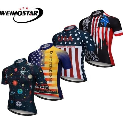 Weimostar 2019 Cycling Jersey Tops Men Maillot Ciclismo Hombre USA Cycling Clothing Quick Dry MTB Bicycle Bike Jersey