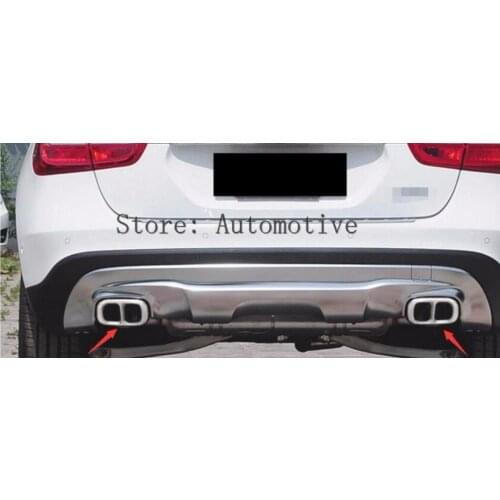 For Mercedes GLA180 200 250 GLA Class Stainless Steel Rear Bumper Dual Exhaust Pipe Trim Exhause Cover 2015 2016