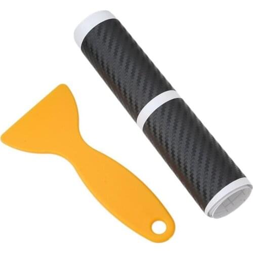 Car sill carbon fiber sticker door anti-scratch strip anti-kick film protective pad bar carbon fiber paste universal
