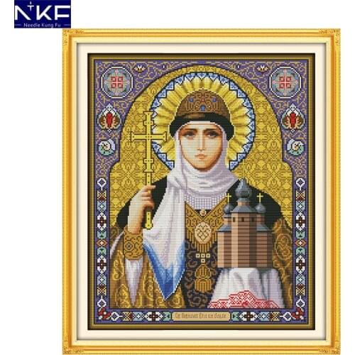 NKF Religion Belief Cross Stitch Painting DIY Kits Cross Stitch Embroidery Set for Home Decor Needlework Cross Stitch Pattern