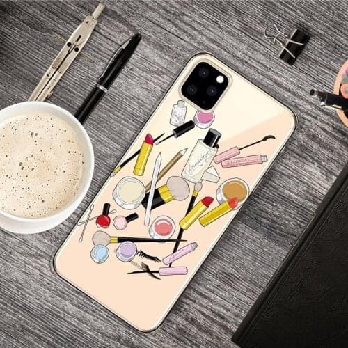 New Silicone Case for Apple iPhone X XR XS XI MAX XIR 7 8 Plus 6 6s Plus 5 5C 5S SE Fashion Cartoon Pattern Cosmetics