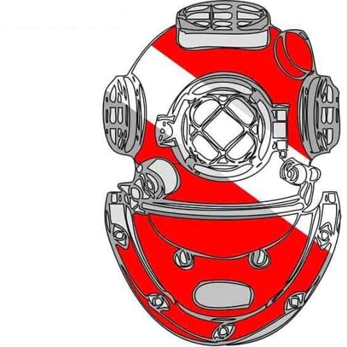 Personality Scuba Diving Diver Helmet Graffiti Personality Creative Decals Vintage Car Scratch-Proof Sticker Decoration for Car