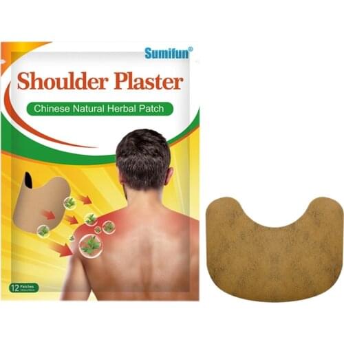 28TA 12Pcs/Pack Traditional Chinese Natural Herbal Shoulder Plaster Wormwood Muscle Joint Pain Relief Patches Pad Stickers