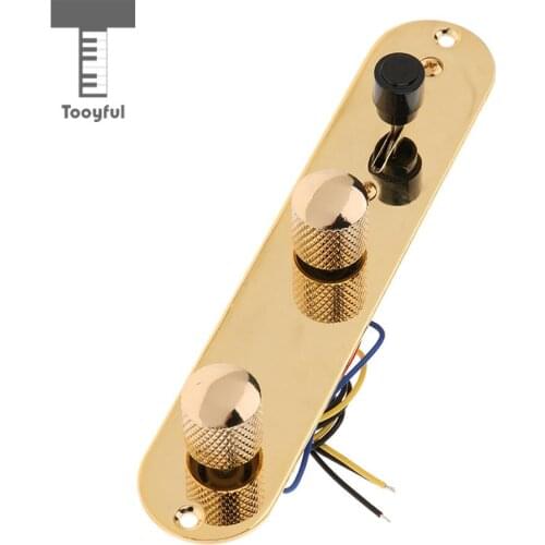 Tooyful Prewired Metal Golden Guitars Control Plate for Tele TL Electric Guitar Replacement Parts