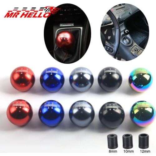 Universal MUGEN 5 speed 6 Speed Universal Neo Chrome Manual Automatic Spherical Round 50MM Gear Shift Knob For Honda/TOYOTA/MAZD