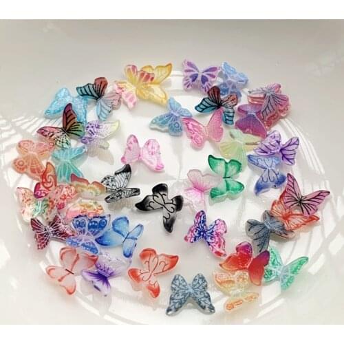 Mixed colors 3D butterfly DIY decorative accessories nail rhinestones crystal butterfly nail art decorations 30pcs/lot