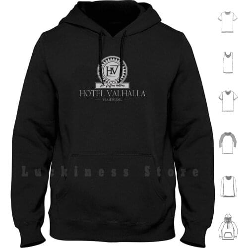 Valhalla Hoodie Long Sleeve Hotel Valhalla Magnus Chase Percy Jackson Heroes Olympus Norse Mythology