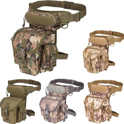 Mens Military Tactical Drop Leg Bag Waist Pack Adjustable Thigh Belt Hiking 800D Waterproof Nylon Motorcycle Riding Camping Bag