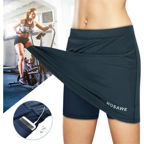 Womens Solid Color Mountain Bike Riding Shorts Skirt One-Piece High-Stretch Silicone Cushion Shock-Absorbing Sports Pants