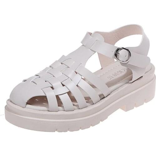 2021 New Women Gladiator Sandals Flat Baotou Roman Sandals Comfortable Platform Sandals Hot Sale