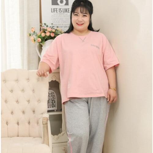 5XL 130KG short sleeve trousers pajamas sets women summer 100% cotton sleepwear Fresh Floral pyjamas women XXXXXL Plus size