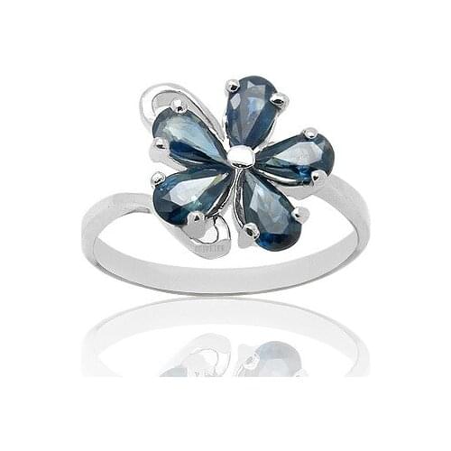 CoLife Jewelry 100% Natural Sapphire Ring for Daily Wear 3mm*5mm Pear Cut Sapphire Silver Ring 925 Silver Sapphire Jewelry