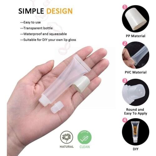 1PC 8ml/10ml/15ml/18ml Lip Gloss DIY Empty Tube Empty Balm Clear Tube Lip Tube Makeup Squeeze Lip Lipstick Gloss Soft Conta B4Y0
