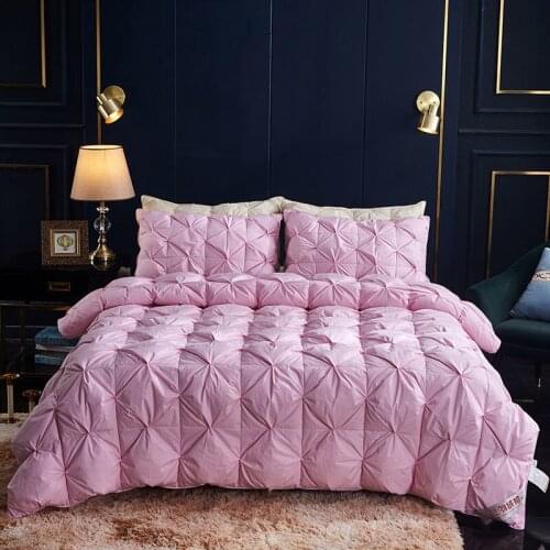 100% white goose duck/down duvet winter thick warm top grade twist quilt 100% quilt cover