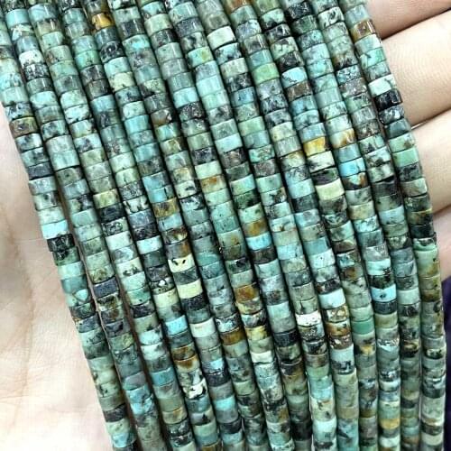 2x4mm African Turquoises Spacer Flat Round Natural Stone Loose Beads For Jewelry Making DIY Bracelet Necklace Earrings