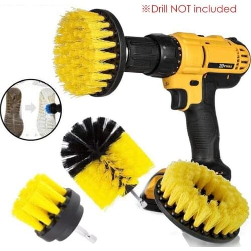 3 pcs Scrubber Brush Drill Brush Clean for Bathroom Surfaces Tub Shower Tile Grout Cordless Scrub Drill Cleaning Kit