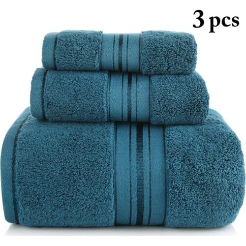 3PCS Face Towels Set Cotton Home Bath Towels for Adults Washcloth Hand Towel Thick Absorbent Luxury Bathroom Towels 3sizes