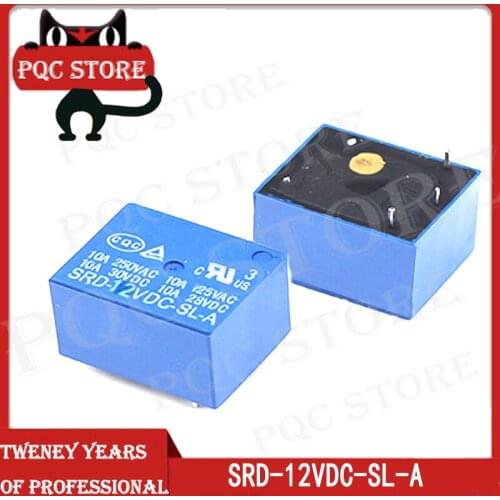 5PCS/10PCS Relay SRD-12VDC-SL-A SRD-12VDC-SL SRD-12V SRD-12VDC relays 4PINS 12V DC High Quality