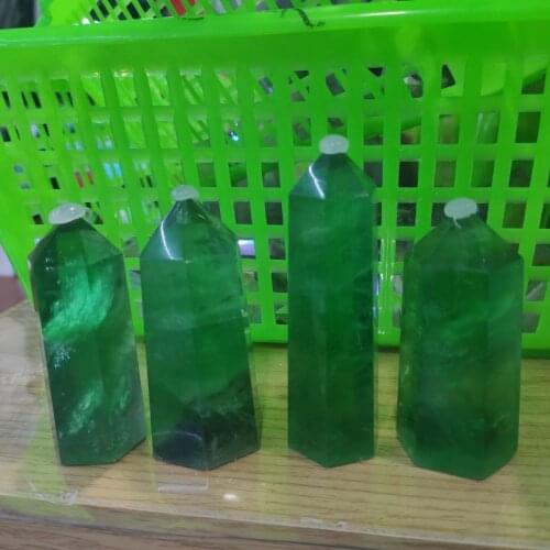 6-10cm Natural Green fluorite obelisk quartz crystal wand point for healing