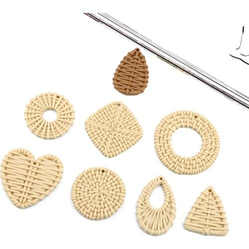 6pcs Geometric Round Triangle Earring Resin Charms Pendant For Jewelry Findings Diy Fake Raffia Necklace Bracelet Hand Accessory