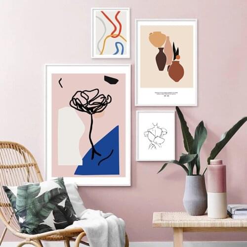 Abstract Geometric Line Pictures Wall Art Print Canvas Painting Home Decor Nordic Modern Poster For Living Room Uframed