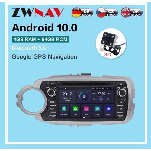 DSP 4+64GB Android 10.0 Screen car multimedia player For Toyota Yaris 2012-2015 car GPS Navi Audio radio stereo wifi head unit