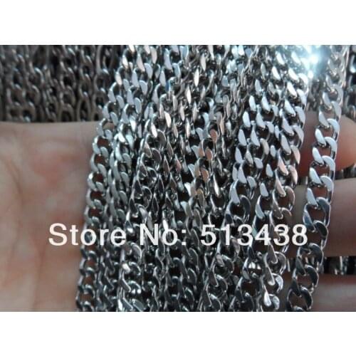 Free ship!50 meters bright finished Stainless Steel 5mm cowboy chain.jewelry finding DIY necklace bracelet in Bulk