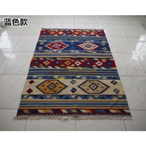 Bohemian Mediterranean style hand- woven wool carpets / Ji Limu kilim rug gc137-47yg4