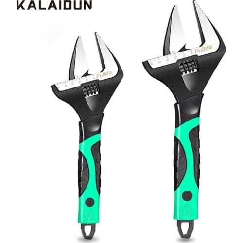 KALAIDUN 6/8/10/12 Inch Wrench Large Opening Adjustable Spanner Nuts Screw Key Universal Wrench Multitools Bathroom Repair Tools