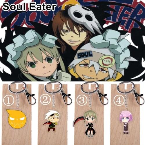 4 Styles Soul Eater Anime Keychains Tsubaki Nakatsukasa Evans Maka Albarn Black Star Toys for Kids Soul Eater Key Chain