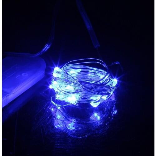 2M 20 LED Copper Wire String Lights for Xmas Garland Party Wedding Decoration Christmas Fairy Lights Operated By CR2032 Battery