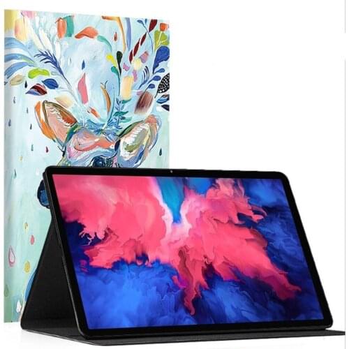 GLIGLE Print Front Stand Leather Case for Lenovo Tab P11 TB-J606F 11 inch Smart Cover Shell