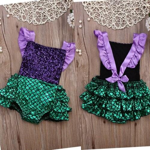 New Infant Baby Girl Clothes Sequins Bodysuit Backless Jumpsuit Outfits Sunsuit One pieces New