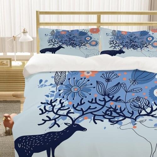 Deer Pattern Bedding Set Deluxe Childrens Duvet Cover Set Duvet Cover American Double Large King Single Bed Cover