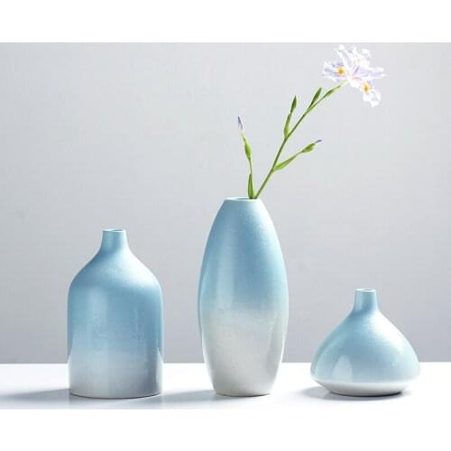 Creative ceramic vase blue white porcelain desktop centerpieces for weddings DIY small vase crafts home decoration accessories