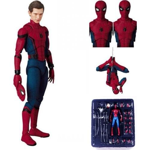 Marvel Spider-Man Far From Home Spider Jet with Vehicle Toy Can Launch Foam Soft Bombs 6-inch Action Figure Children Gift E3548