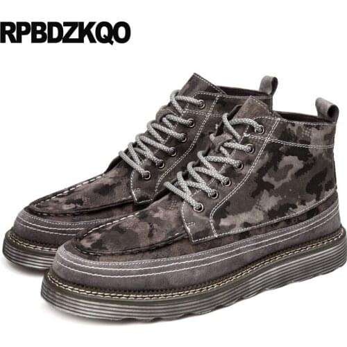 Booties Men High Sole Fur Platform Sneakers Top Boots Thick Soled Harajuku Ankle Camouflage Trainer Shoes Comfortable Winter