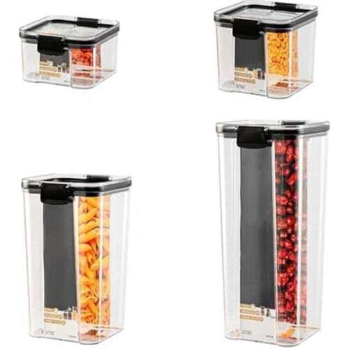 Food Storage Container Set,Airtight Plastic Kitchen Pantry Organization and Storage Clear Food Canister with Durable Lid