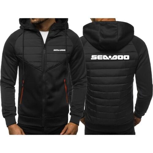 2021 New Sea Doo Seadoo Moto LOGO Warm Fashion for Men Feather Hooded Down Jacket Mens Down Coat Hoodies Sports Jackets
