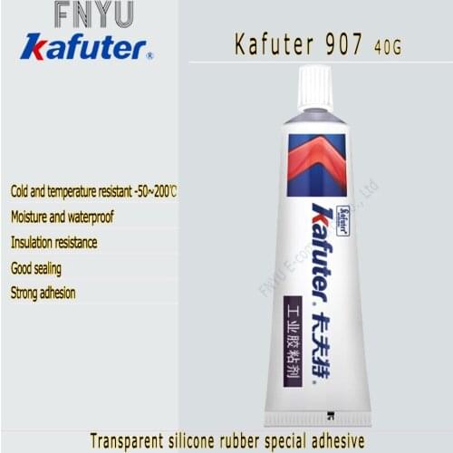 Kafuter 907 transparent silicone rubber special adhesive elastic adhesive sealant water engineering plastic glue 40g