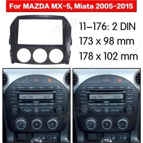 Car radio Frame Panel Auto Radio Stereo Fascia For Mazda MX-5 2005-2015 Dash Plate Facia Panel Mount Trim Kits Frame Adapter