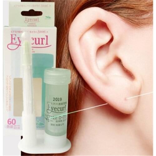 5 Ml Ear Hole Cleaning Solution With 60pcs Line Pierced Ear Clean Care Liquid Tools Kit Earrings Descaling Beauty Accessories