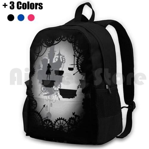 Alice In Limbo Outdoor Hiking Backpack Waterproof Camping Travel Alice Limbo Games Gamer Indie Game Alice In Dark Black And