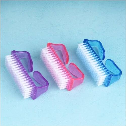 Hot sales 2 pcs random colour Nail Cleaning Clean Brush Tool File Manicure tool Pedicure